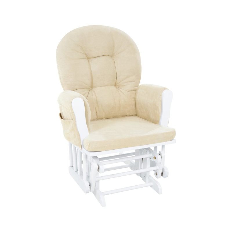Winston Porter Parkhur Rocking Chair Nursery Glider with Ottoman, Upholstered Rocker Recliner